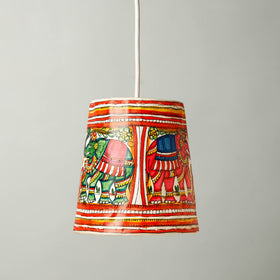  Handpainted Tholu Bommalata Leather Hanging Lamp 