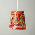 Handpainted Tholu Bommalata Leather Hanging Lamp 