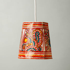 Handpainted Tholu Bommalata Leather Hanging Lamp 