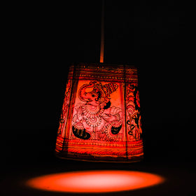 Handpainted Tholu Bommalata Leather Hanging Lamp 
