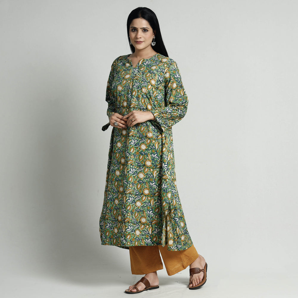 Bagru Block Printed Cotton Kurta with Palazzo Set