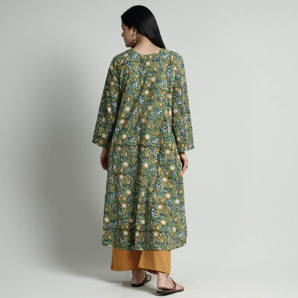 Bagru Block Printed Cotton Kurta with Palazzo Set