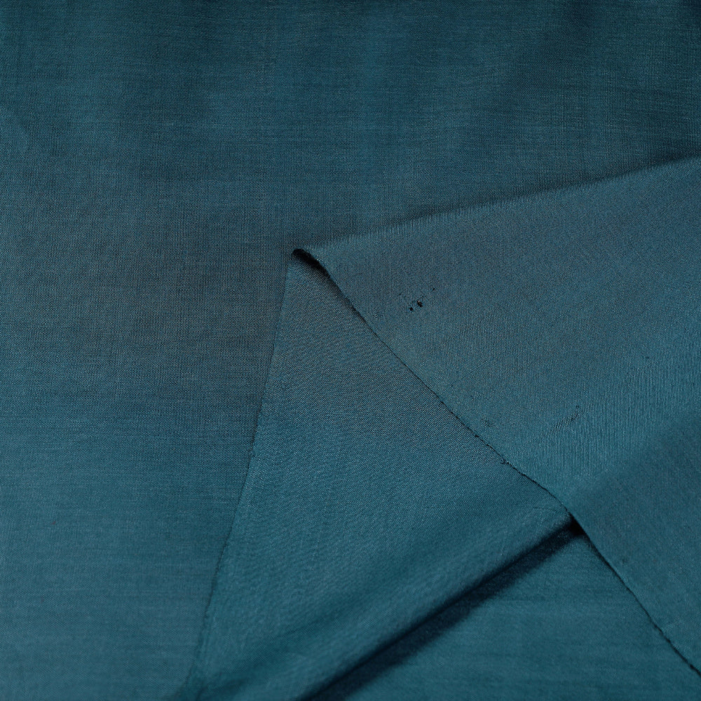 Blue - Handloom Tussar Silk Cotton Fabric from Vidarbha