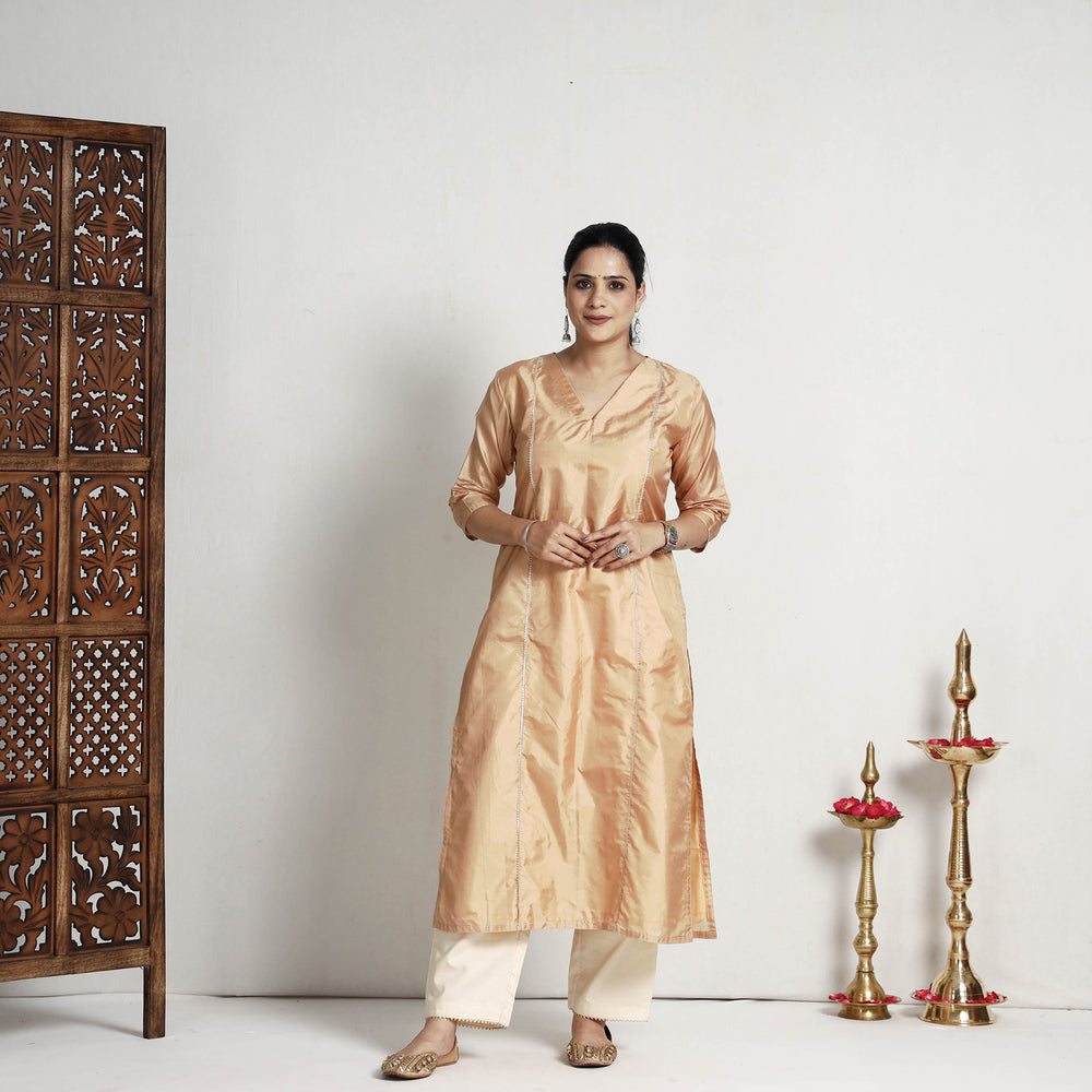 plain silk kurta