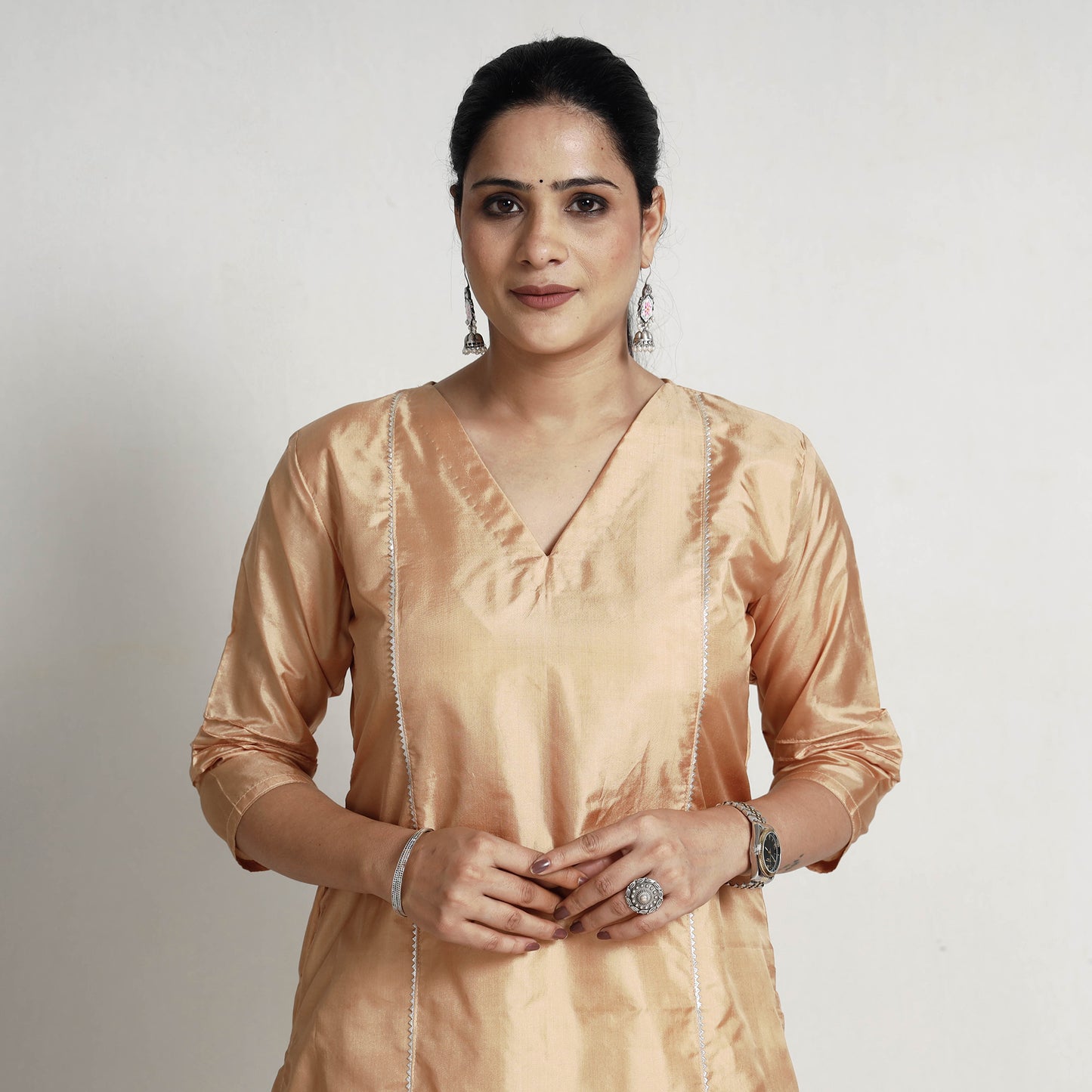 Plain Pure Silk Kurta