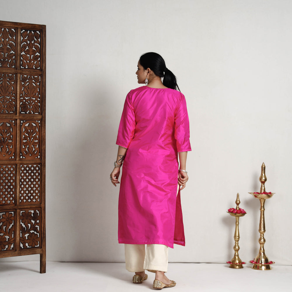 plain silk kurta