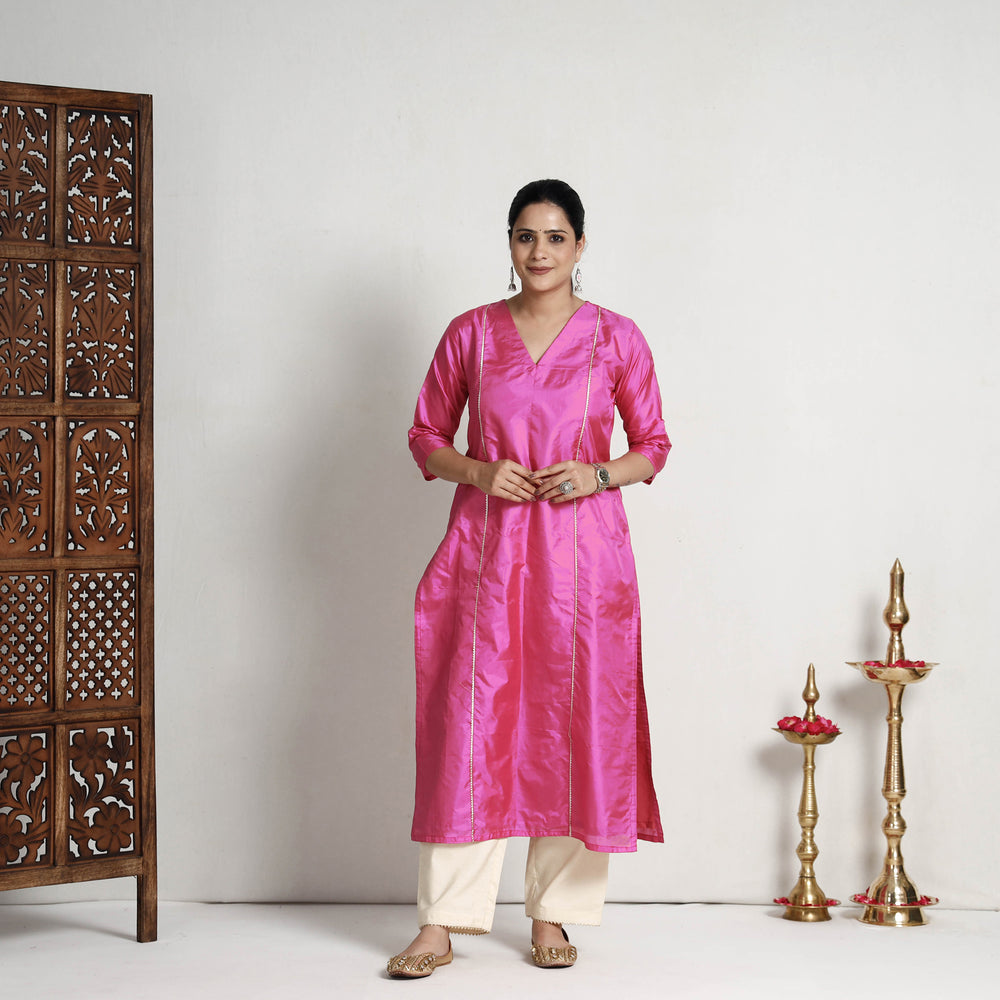 plain silk kurta