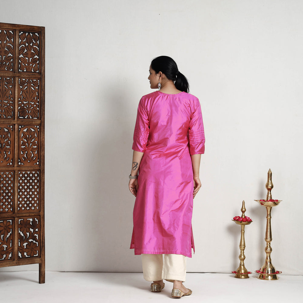 plain silk kurta