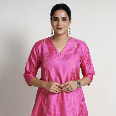 Plain Pure Silk Kurta