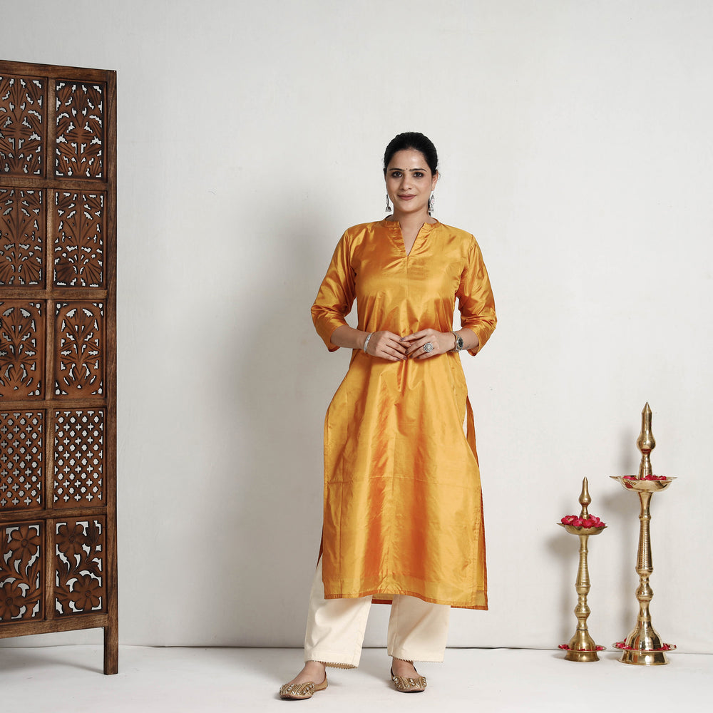 plain silk kurta