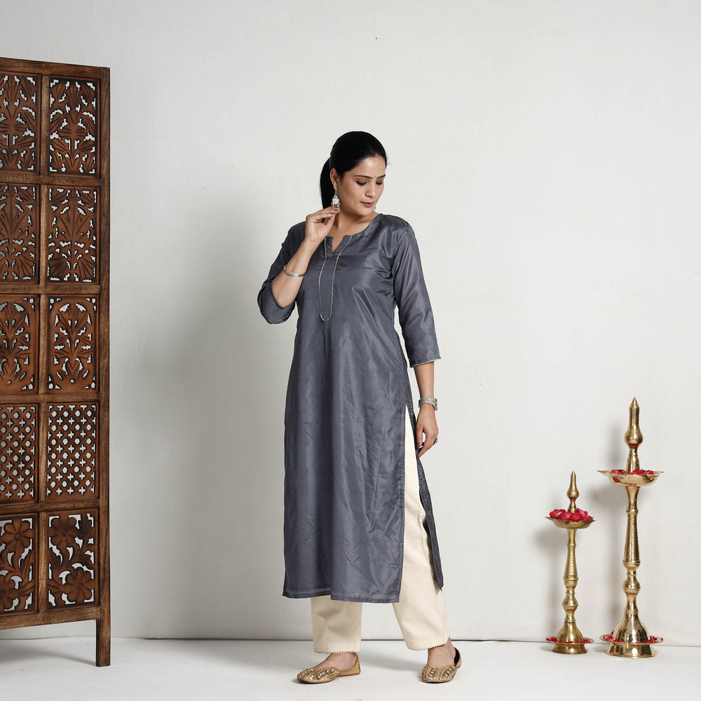 plain silk kurta