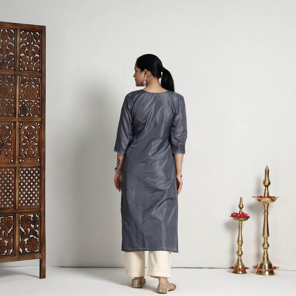 plain silk kurta