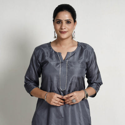 plain silk kurta