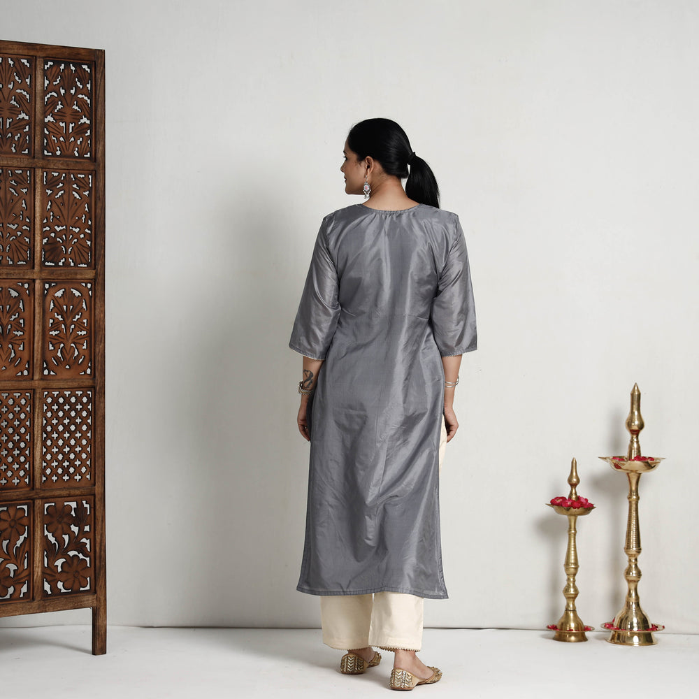 plain silk kurta