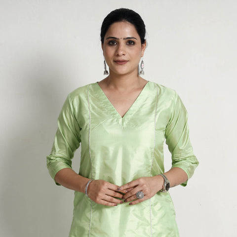 plain silk kurta