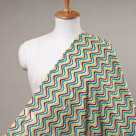 Multicolor Zigzag Cotton Jaipur Print Fabric