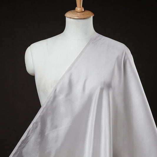 White - Traditional Chanderi Mercerised Silk Cotton Handloom Fabric