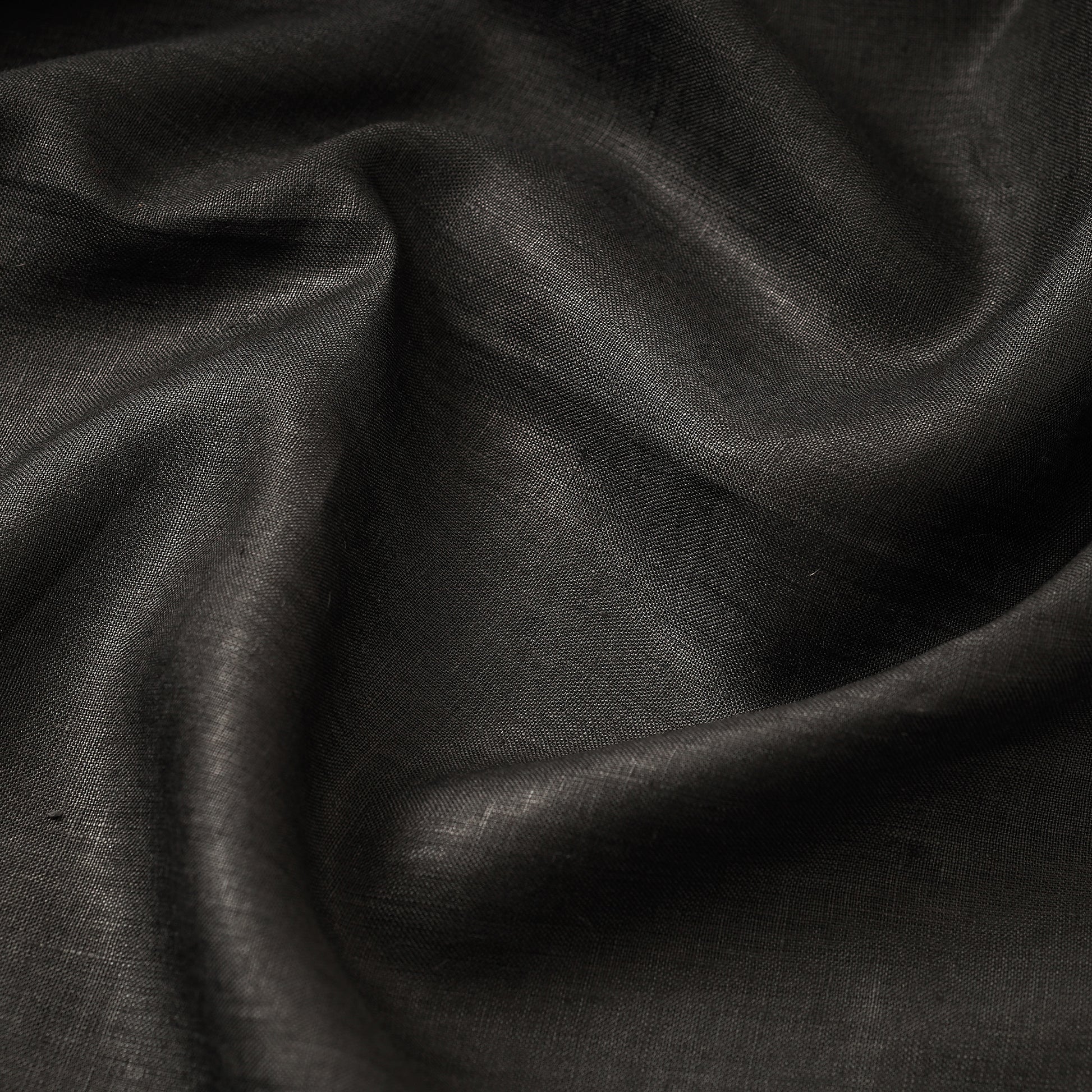 Black Bhagalpuri Handloom Pure Linen Fabric
