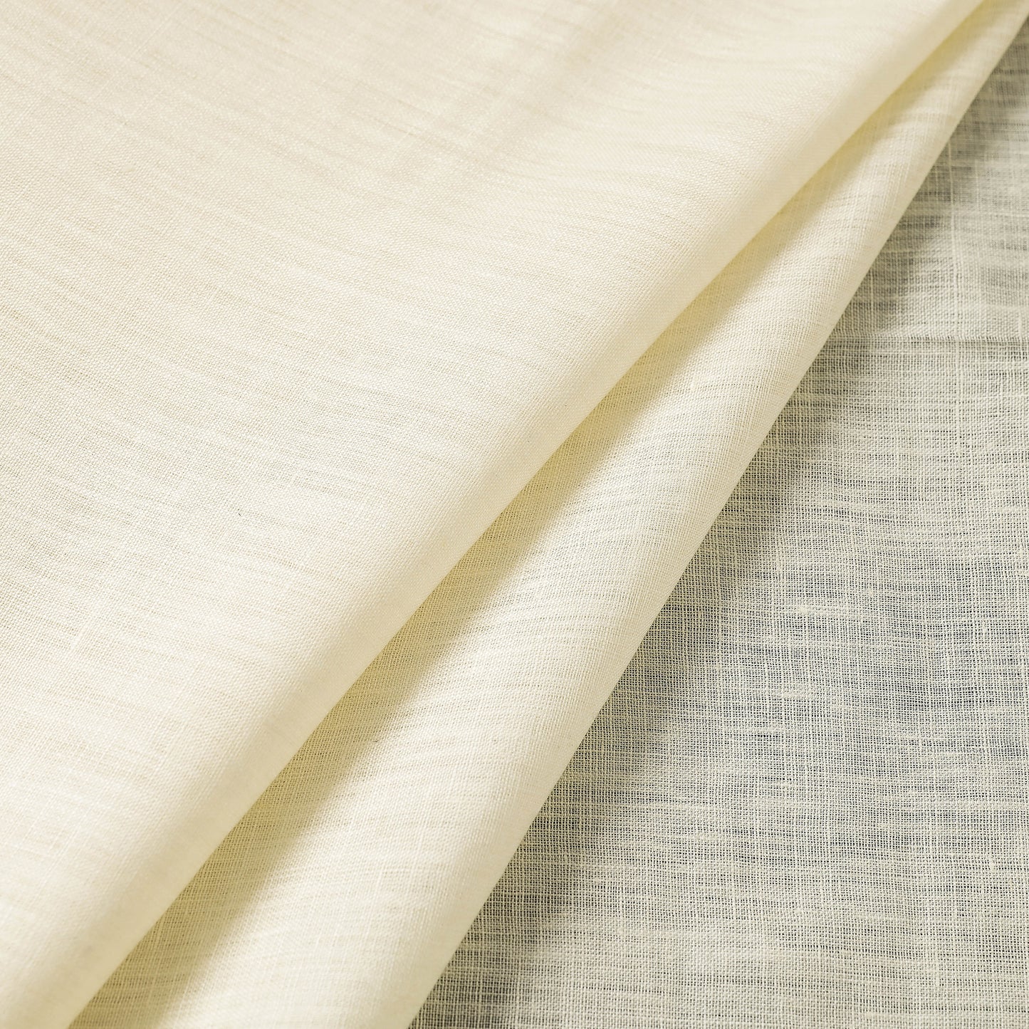 Off White Bhagalpuri Handloom Pure Linen Fabric