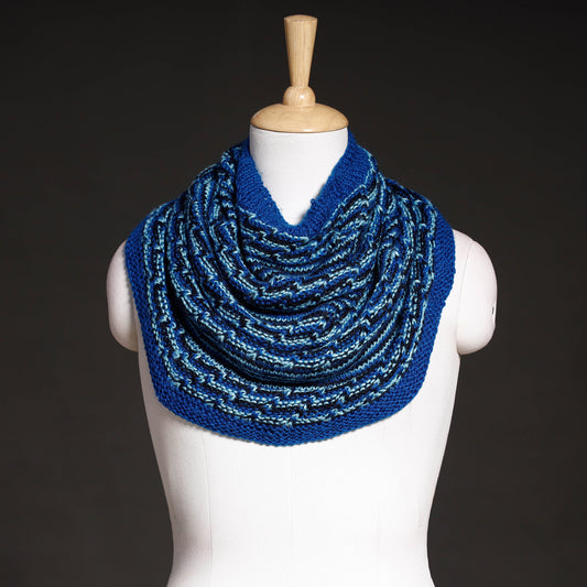 Blue - Kumaun Hand Knitted Woolen Cowl