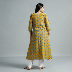  Kalamkari Printed Cotton Flared Kurta For Women