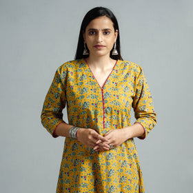  Kalamkari Printed Cotton Flared Kurta For Women