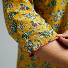  Kalamkari Printed Cotton Flared Kurta For Women