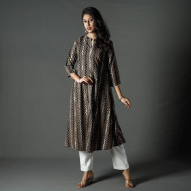 Buy Pipad Block Printed Cotton Long Kurta Online at iTokri.com