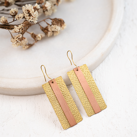 Quadra Copper Earrings