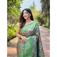 Green - Anushka Rama Kanchipattu Handwork Silk Saree