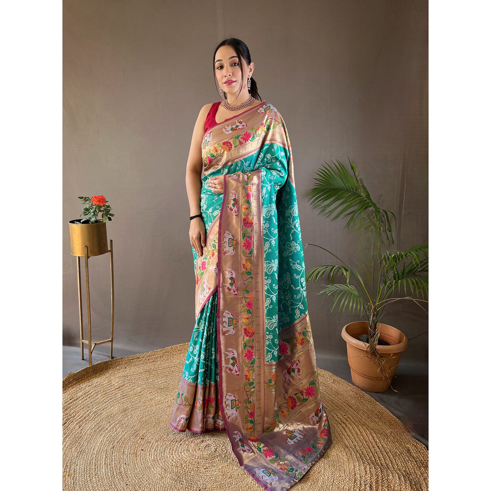 Green - Godavari Rama Silk Handwork Saree