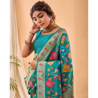 Green - Radhika Rama Paithani Silk Handwork Saree