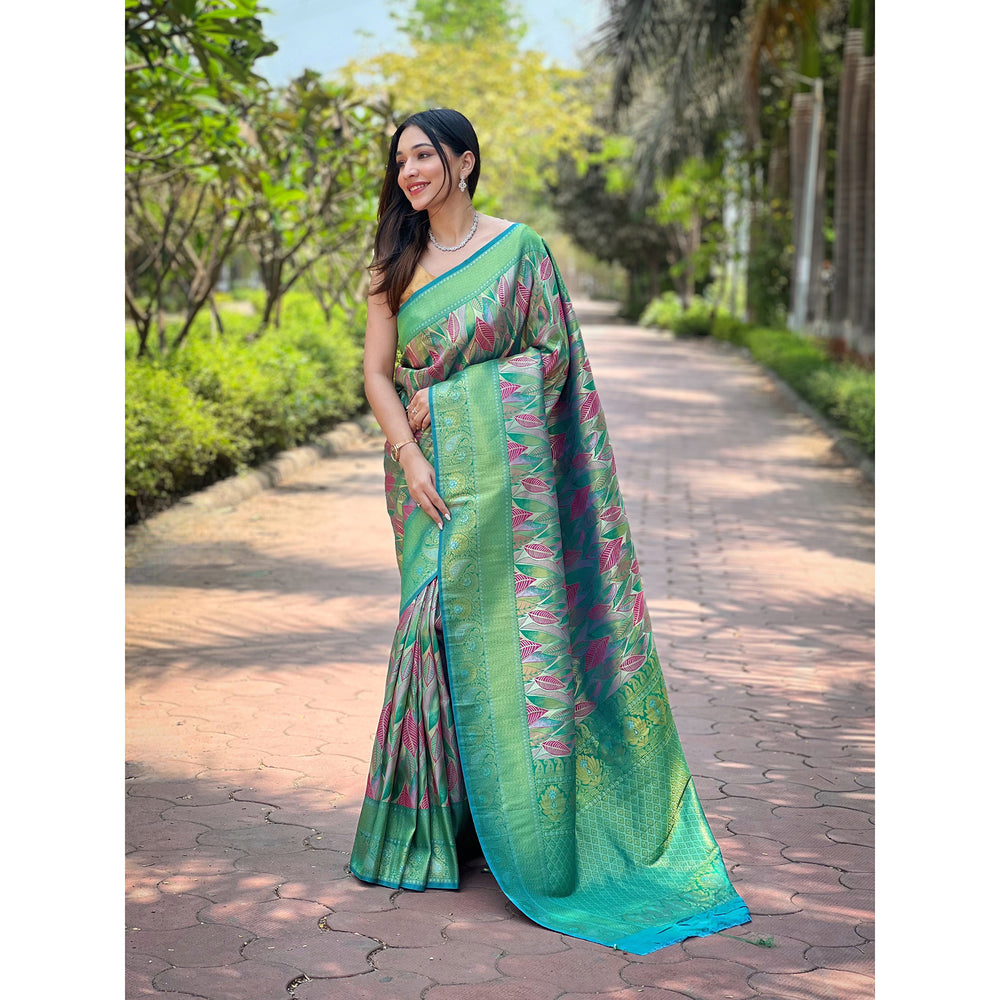 Green - Anushka Rama Kanchipattu Handwork Silk Saree