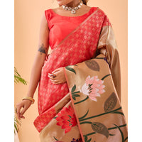 Fulrani Red Paithani Silk Handwork Saree