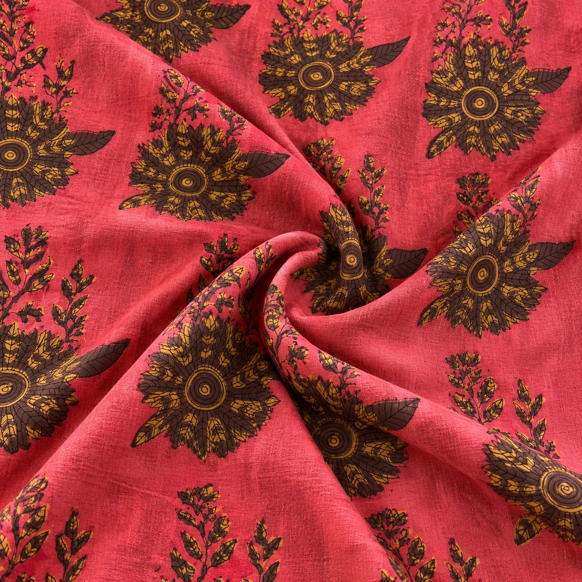 Pomegranate Peel Hand Block Print Cotton Fabric 04