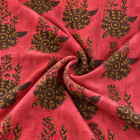 Pomegranate Peel Hand Block Print Cotton Fabric 04