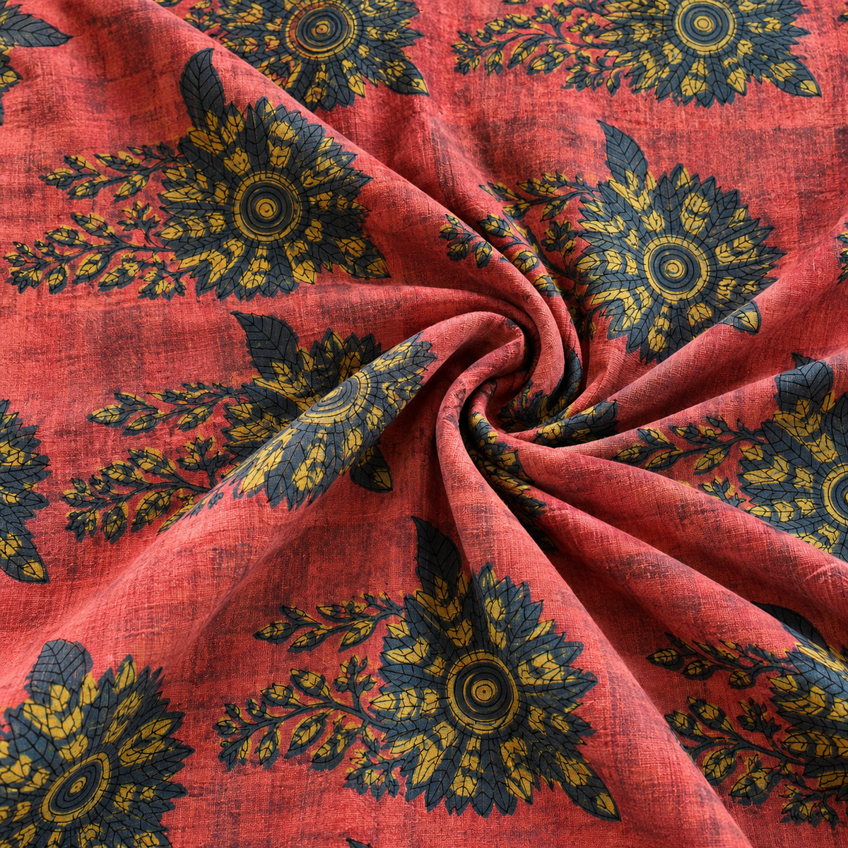 Pomegranate Peel Hand Block Print Cotton Fabric 05