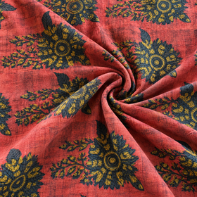 Pomegranate Peel Hand Block Print Cotton Fabric 05