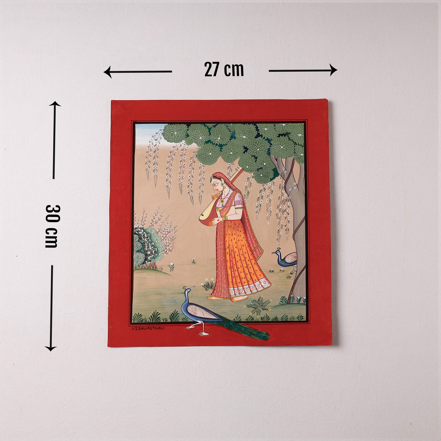 Traditional Basohli Painting by Vishwasthali (12 x 11 in)