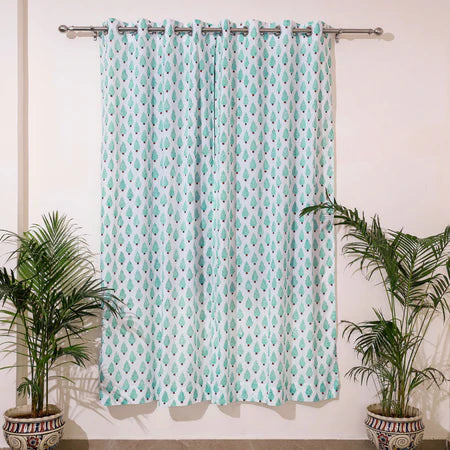 Sanganeri print curtains
