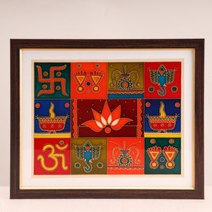 Shubha Chinha - The Stained Glass Painting Wall Art Frame