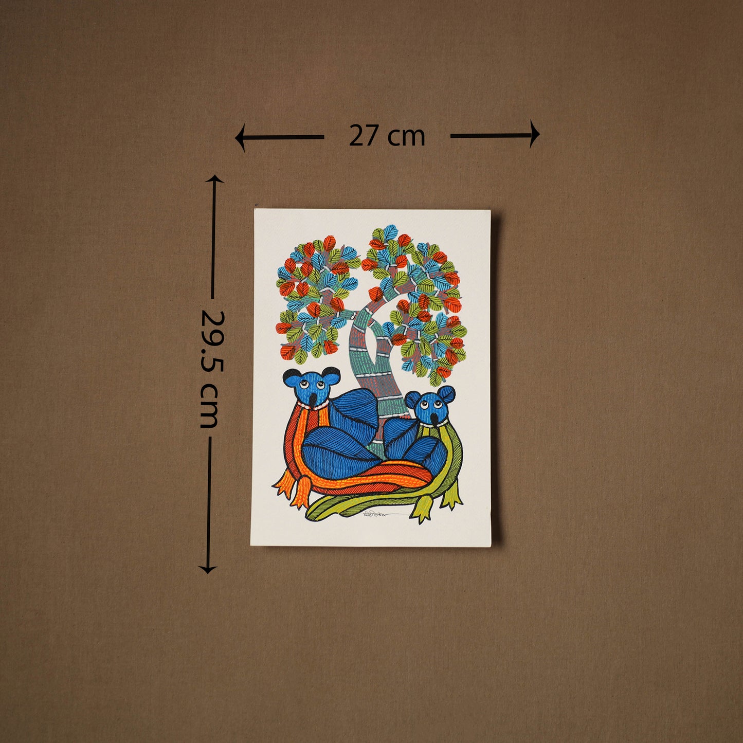 Multicolor - original folk art gond painting by choti tekam