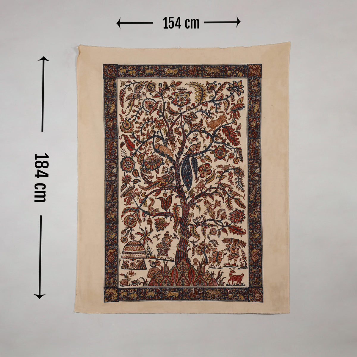 Kalamkari Art Wall Hanging with Tree of life Motif by Pitchuka Srinivas (72 x 60 in) 15