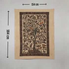 Brown - Kalamkari Art Wall Hanging with Tree of life Motif by Pitchuka Srinivas (72 x 60 in) 02