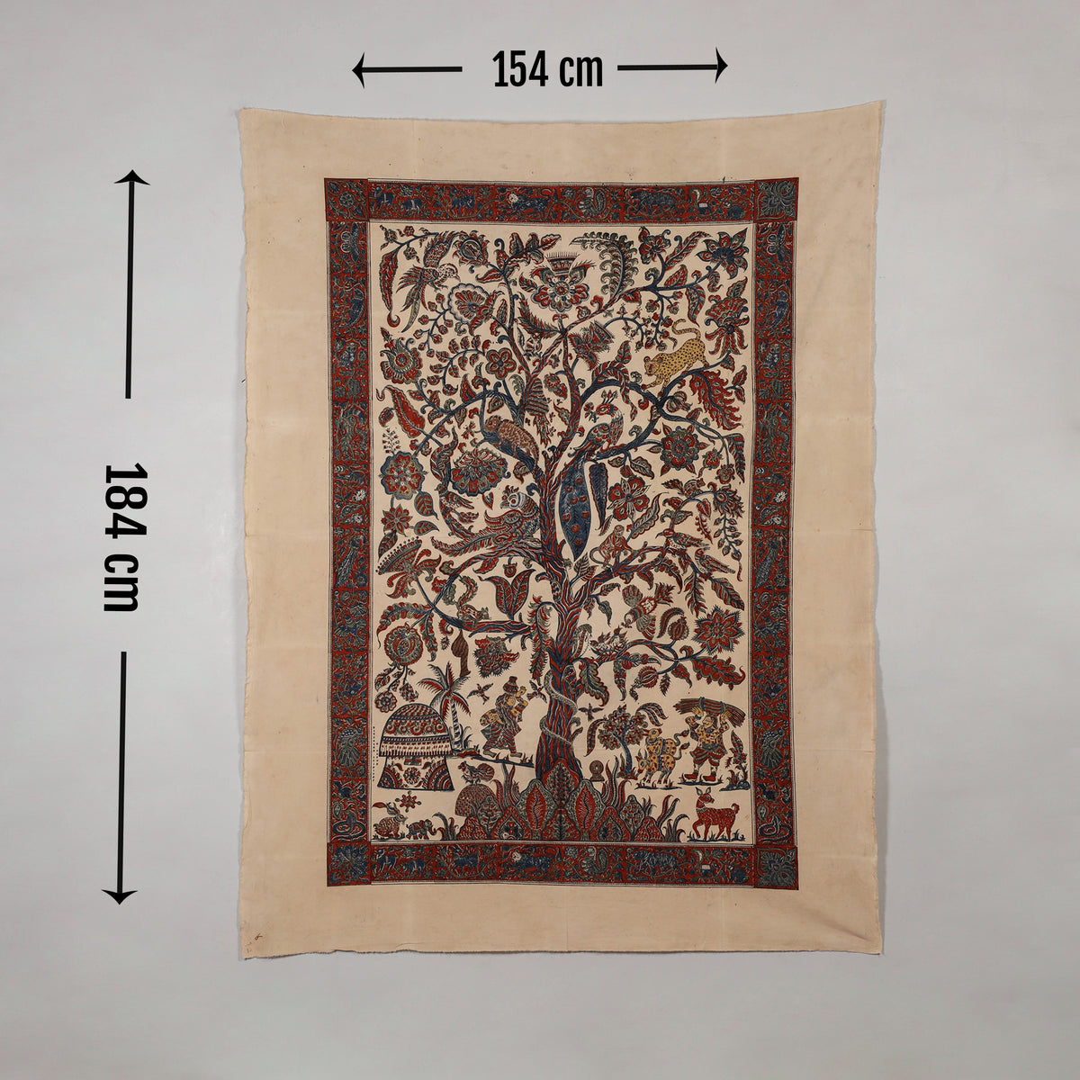 Kalamkari Art Wall Hanging with Tree of life Motif by Pitchuka Srinivas (72 x 60 in) 16