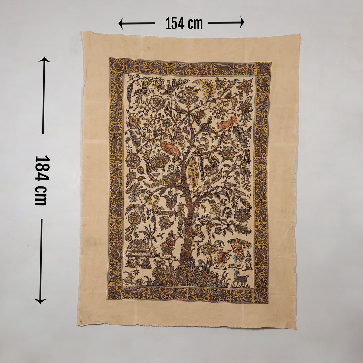 Kalamkari Art Wall Hanging with Tree of life Motif by Pitchuka Srinivas (72 x 60 in) 17