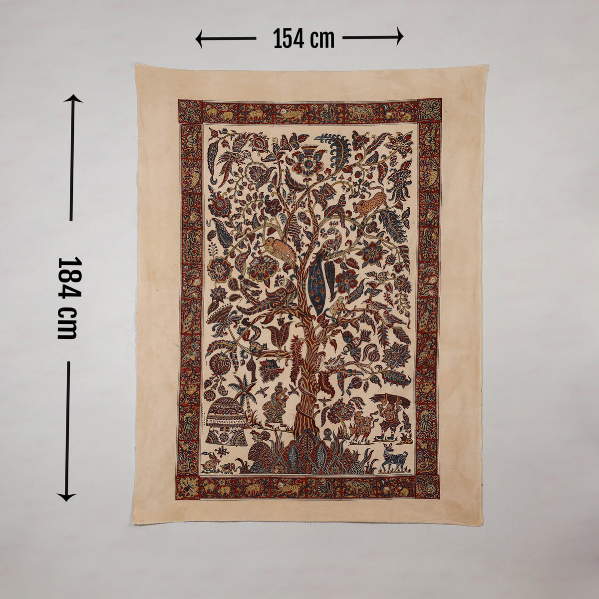 Kalamkari art wall hanging with tree of life motif by pitchuka srinivas (72 x 60 in)