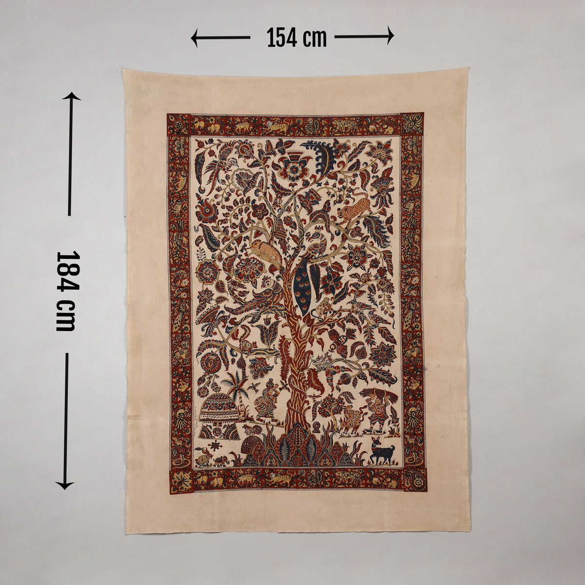 Kalamkari Art Wall Hanging with Tree of life Motif by Pitchuka Srinivas (72 x 60 in) 13