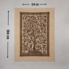 Kalamkari art wall hanging with tree of life motif by pitchuka srinivas (72 x 60 in)