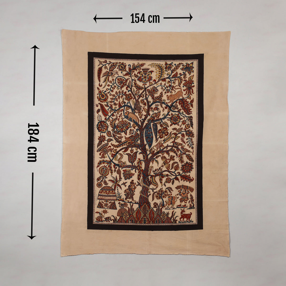 Kalamkari art wall hanging with tree of life motif by pitchuka srinivas (72 x 60 in)